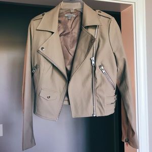 Tan Leather Jacket - Medium